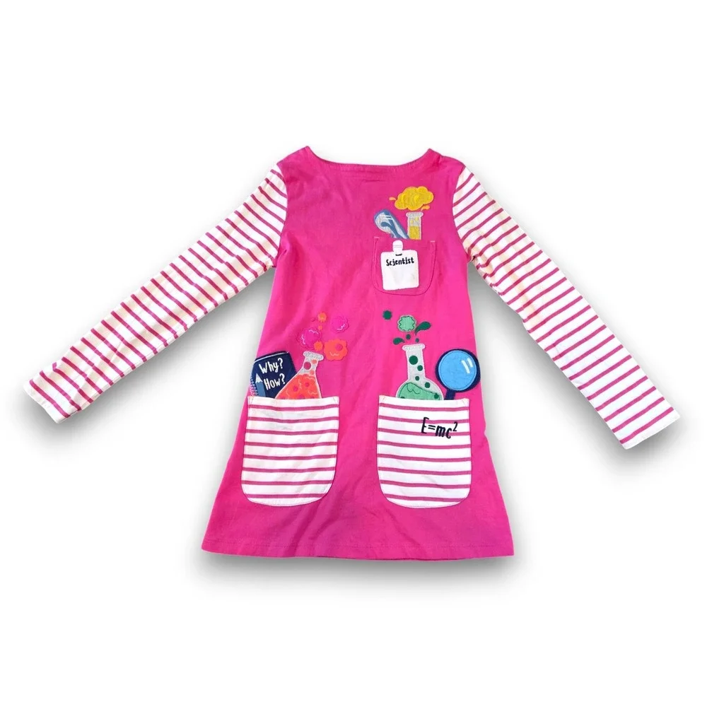 Mini Boden Science Scientist Back to School Appliqué Jersey Dress Girls 11-12